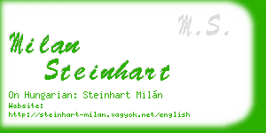 milan steinhart business card